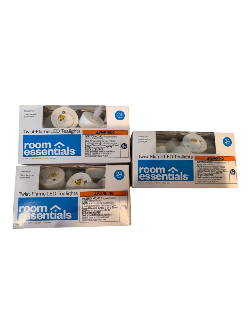 Room Essentials 3 Boxes Twist on Tea Lights